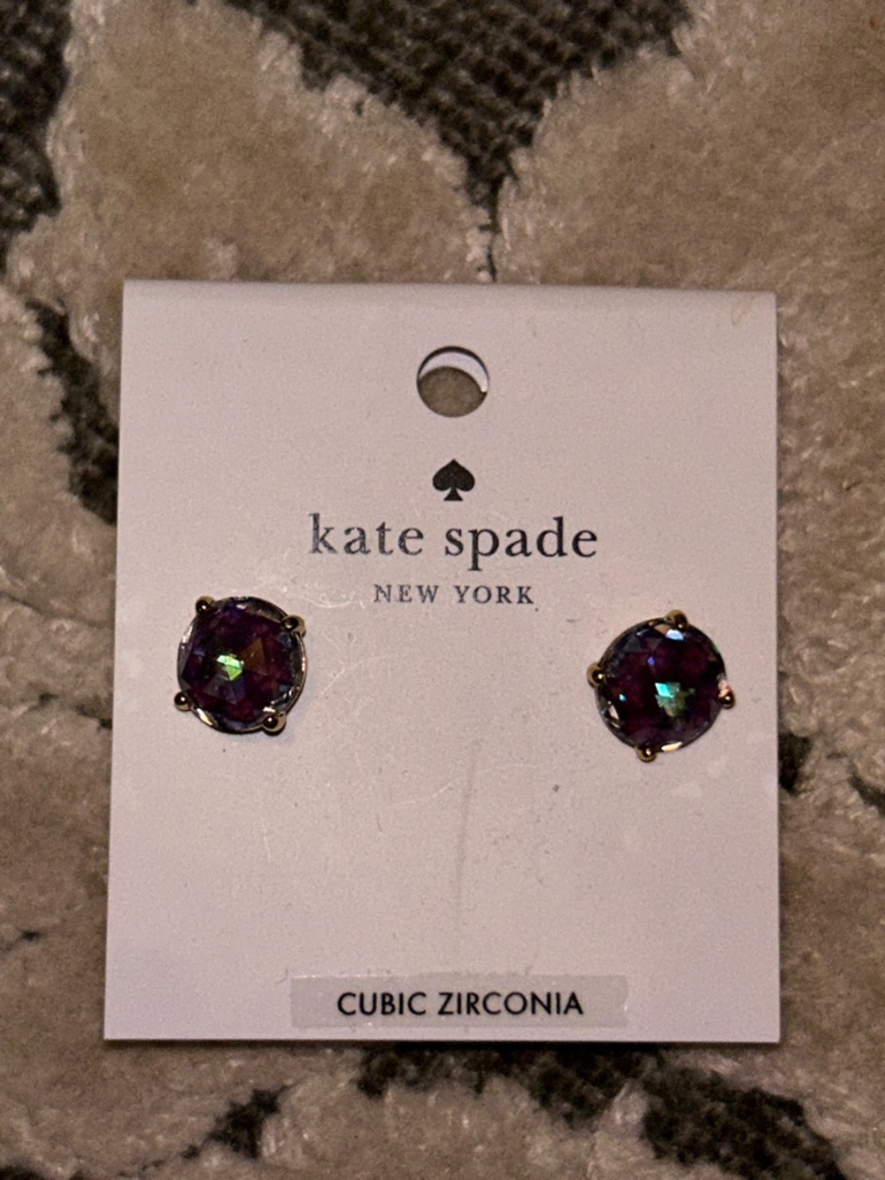 kate spade New York Blue Iridescent Cubic Zirconia Stud Earrings